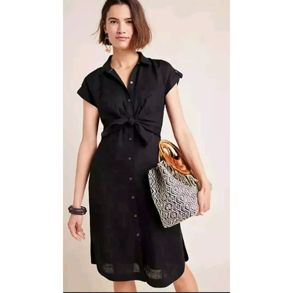 Anthropologie Linen Western Dress